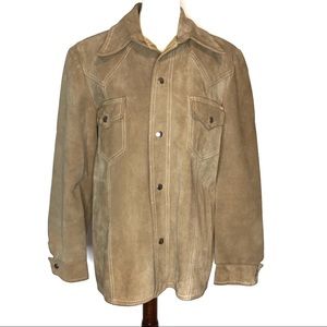 Vintage 60’s 70’s Tan Genuine Suede Jacket M/L